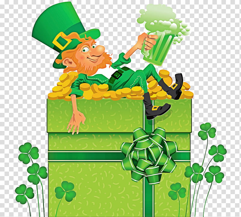 Saint Patricks Day, Cartoon, Drawing, Leprechaun, Shamrock, Santa Claus ...