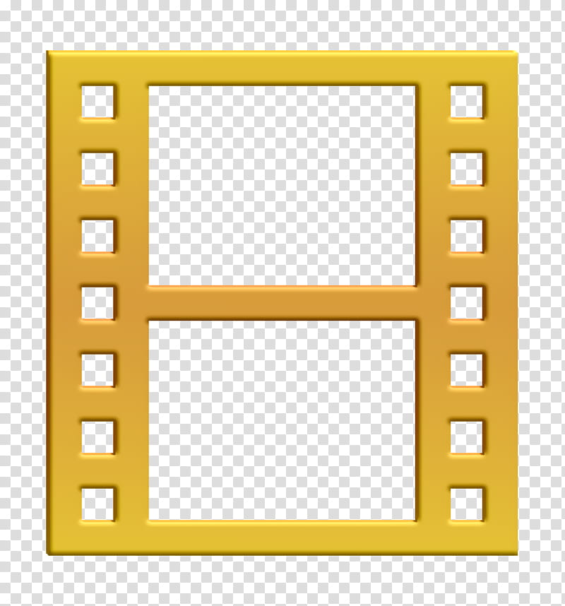 clip icon film icon movie icon, Yellow, Rectangle, Frame, Square transparent background PNG clipart