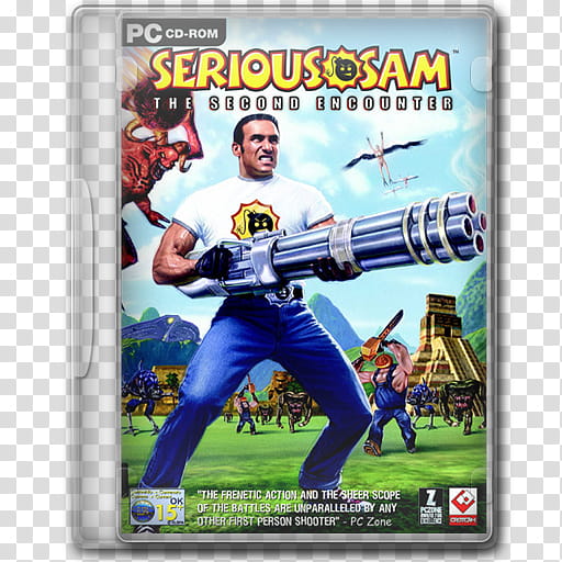 Game Icons , Serious-Sam-The-Second-Encounter, closed Serious Sam The Second Encounter PC CD-Rom case transparent background PNG clipart