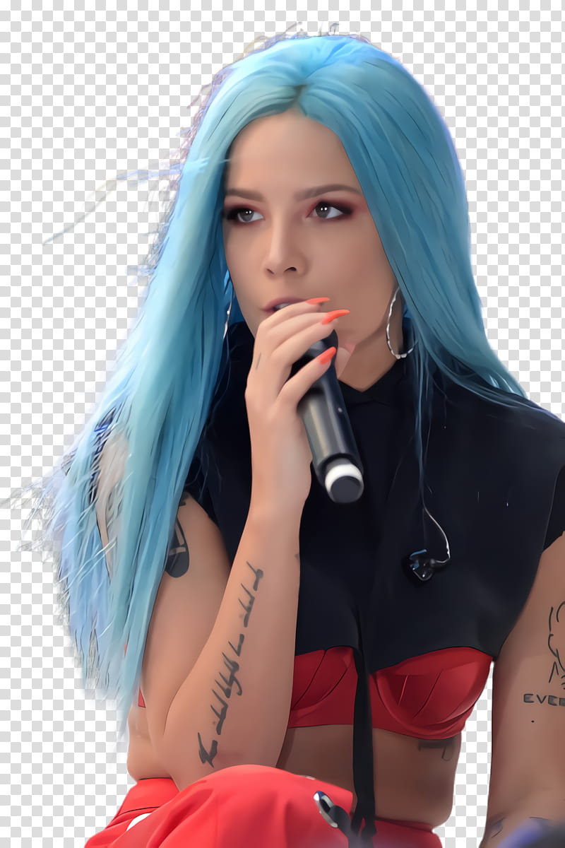 Girl, Halsey, Singer, Wig, Hair, Long Curly Wig, Girl Power, Hopeless Fountain Kingdom transparent background PNG clipart