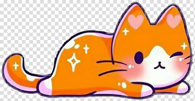 MOCHI SOFT, orange and pink cat art transparent background PNG clipart