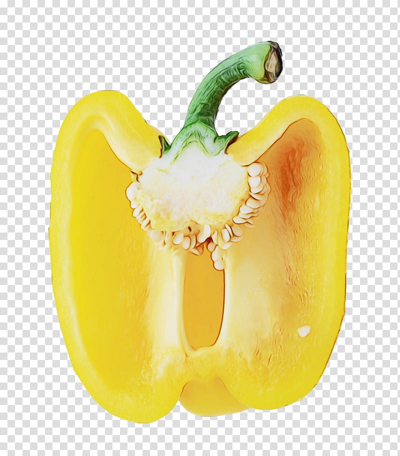 bell pepper pimiento bell peppers and chili peppers capsicum yellow, Watercolor, Paint, Wet Ink, Yellow Pepper, Vegetable, Paprika, Plant transparent background PNG clipart
