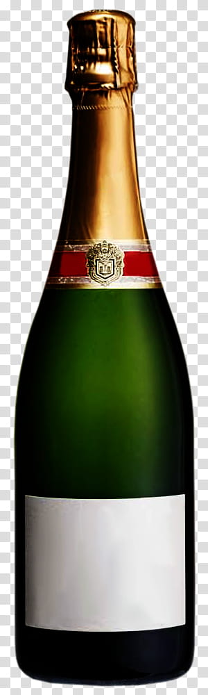 Champagne Bottles, green labeled bottle transparent background PNG clipart