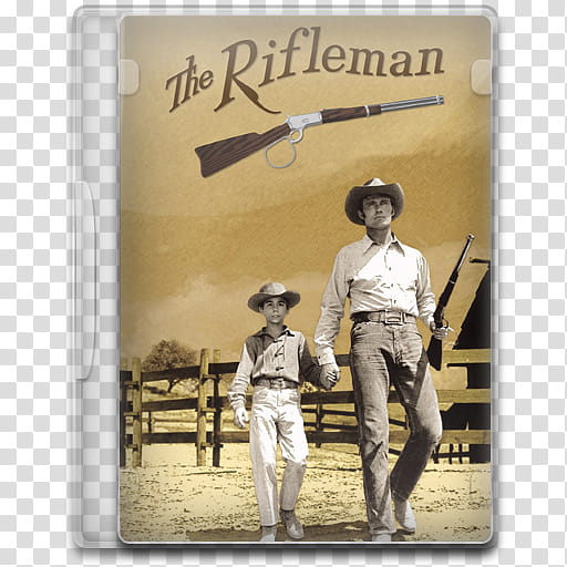 TV Show Icon Mega , The Rifleman, rectangular clear case with The Rifleman movie poster illustration transparent background PNG clipart
