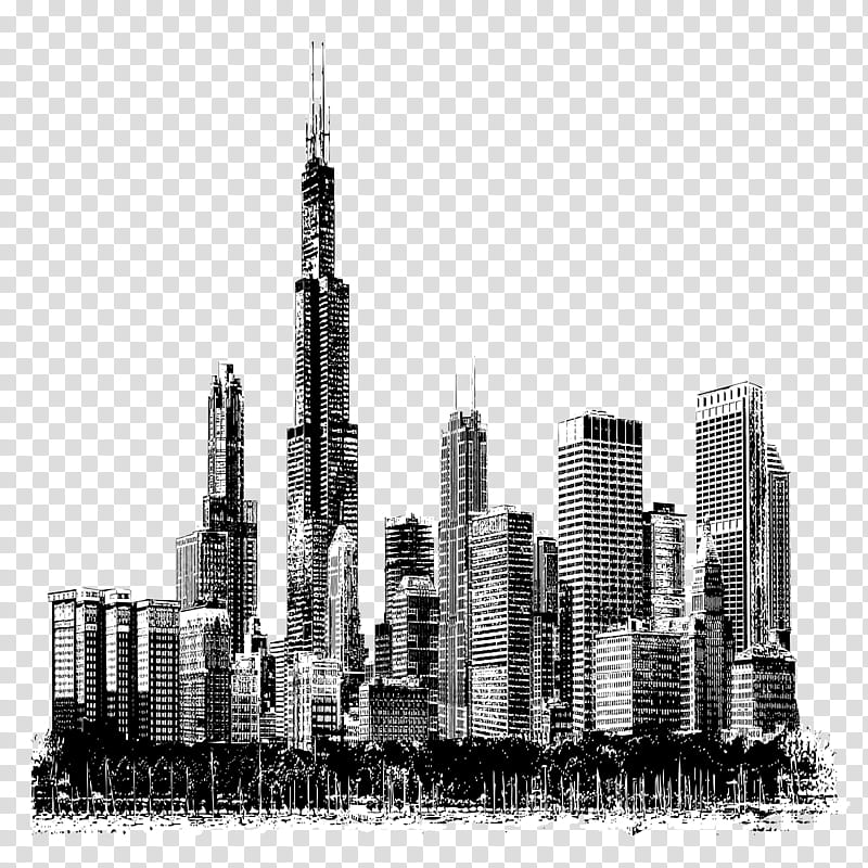 City Skyline, Tower, Metropolitan Area, Stichting Metropolis M, Skyscraper, Tower Block, Landmark, Black And White transparent background PNG clipart