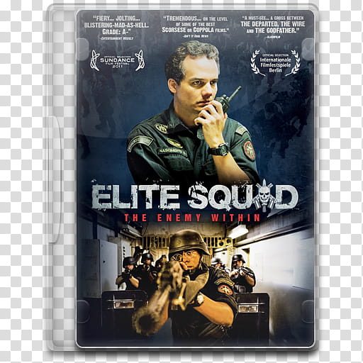 Movie Icon Mega , Elite Squad, The Enemy Within, Elite Squad movie case cover transparent background PNG clipart