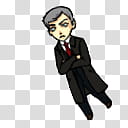 BBC Sherlock Lestrade Shimeji, black and white star print textile transparent background PNG clipart