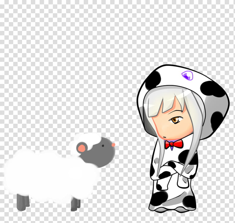 MOE KALENDER : Amanara Yuki (Cow Ver) and Sheep transparent background PNG clipart