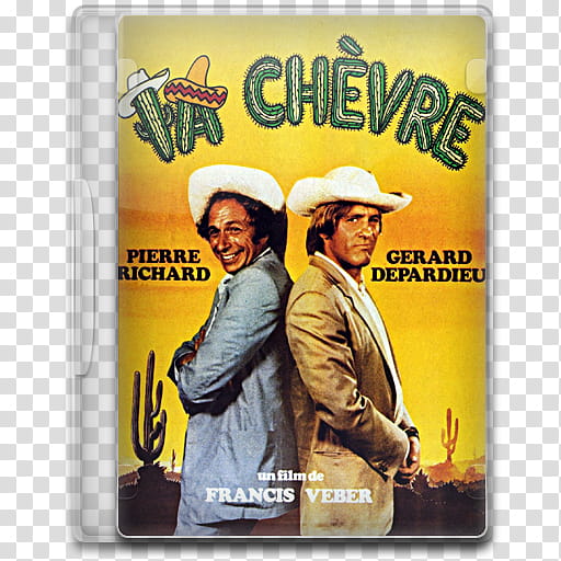 Movie Icon Mega , La chevre, Ta Chevre starring Pierre Richard and Gerald Depardieu DVD case transparent background PNG clipart