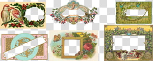 Vintage Frames 1, assorted-color frames illustration transparent background PNG clipart thumbnail
