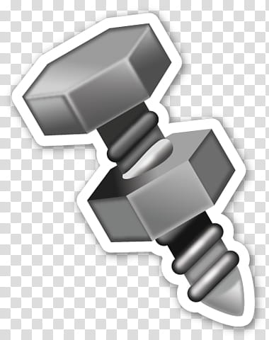 EMOJI STICKER , gray bolt and nut illustration transparent background PNG clipart