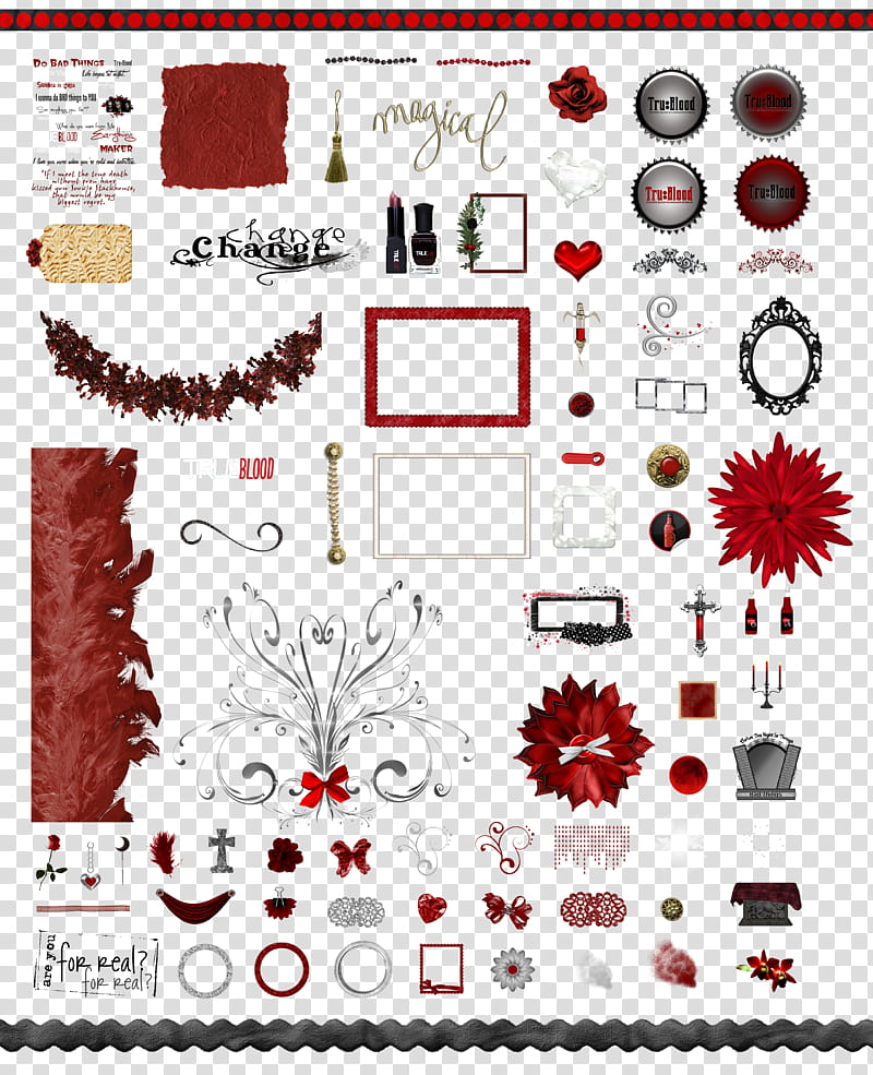 True Blood Vampire Word Art and Clear Cut , assorted-type illustration lot transparent background PNG clipart