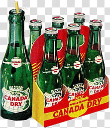 , Canada Dry bottles with crate transparent background PNG clipart