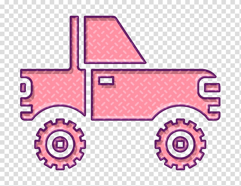 Military vehicle icon Car icon Jeep icon, Pink, Line transparent background PNG clipart