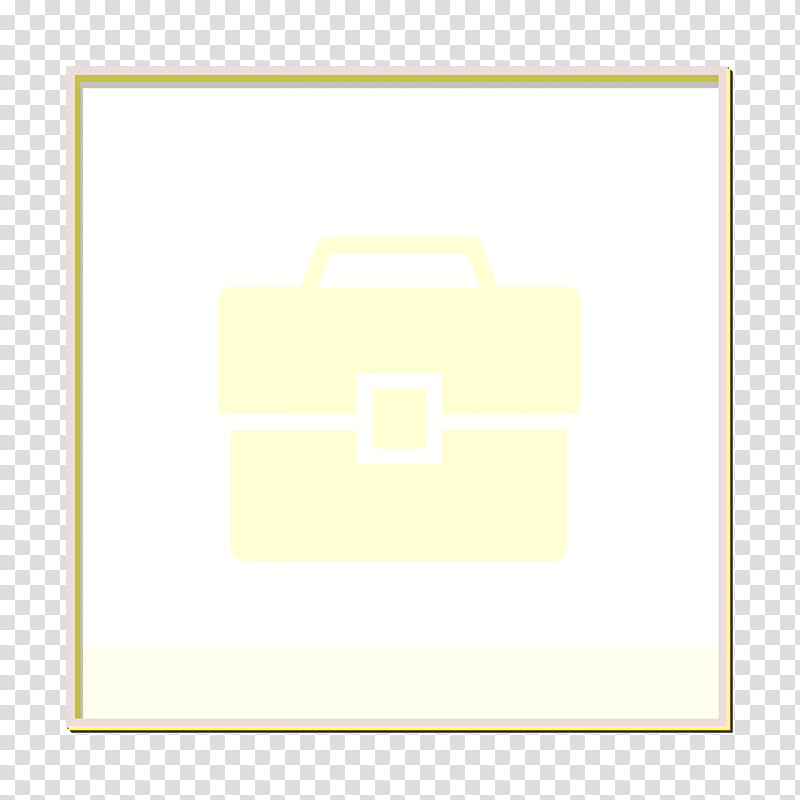 bag icon briefcase icon business icon, Portfolio Icon Icon, Yellow, White, Text, Line, Rectangle, Square transparent background PNG clipart