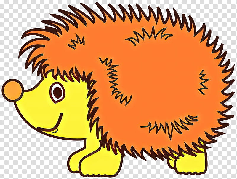 Orange, Hedgehog, Porcupine, Echidna, Domesticated Hedgehog, Cartoon, Drawing, Yellow transparent background PNG clipart