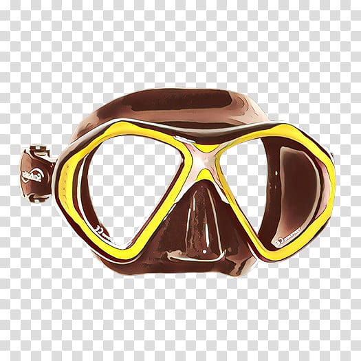 Glasses, Cartoon, Goggles, Diving Mask, Sunglasses, Yellow, Underwater Diving, Scuba Diving transparent background PNG clipart