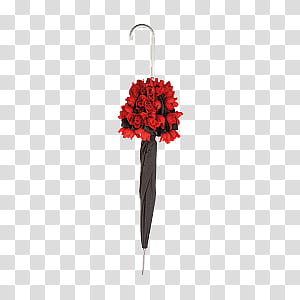 Red red red KIT, black umbrella with red roses transparent background PNG clipart