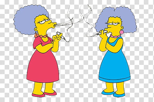 Los Simpsons, two The Simpsons characters while smoking transparent background PNG clipart