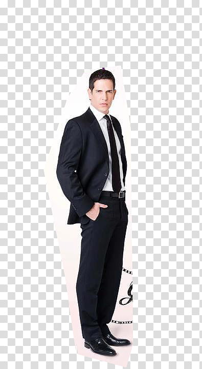 German Castillo from Violetta movie wearing black and white suit standing transparent background PNG clipart