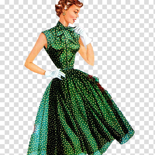 First s, woman akimbo in green dress illustration transparent background PNG clipart