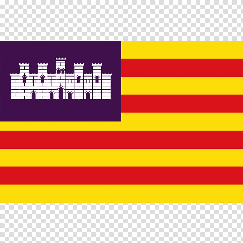 Flag, Balearic Islands, Flag Of The Balearic Islands, Flag Of Spain, Coat Of Arms Of Balearic Islands, Flag Of Menorca, Yellow, Text transparent background PNG clipart