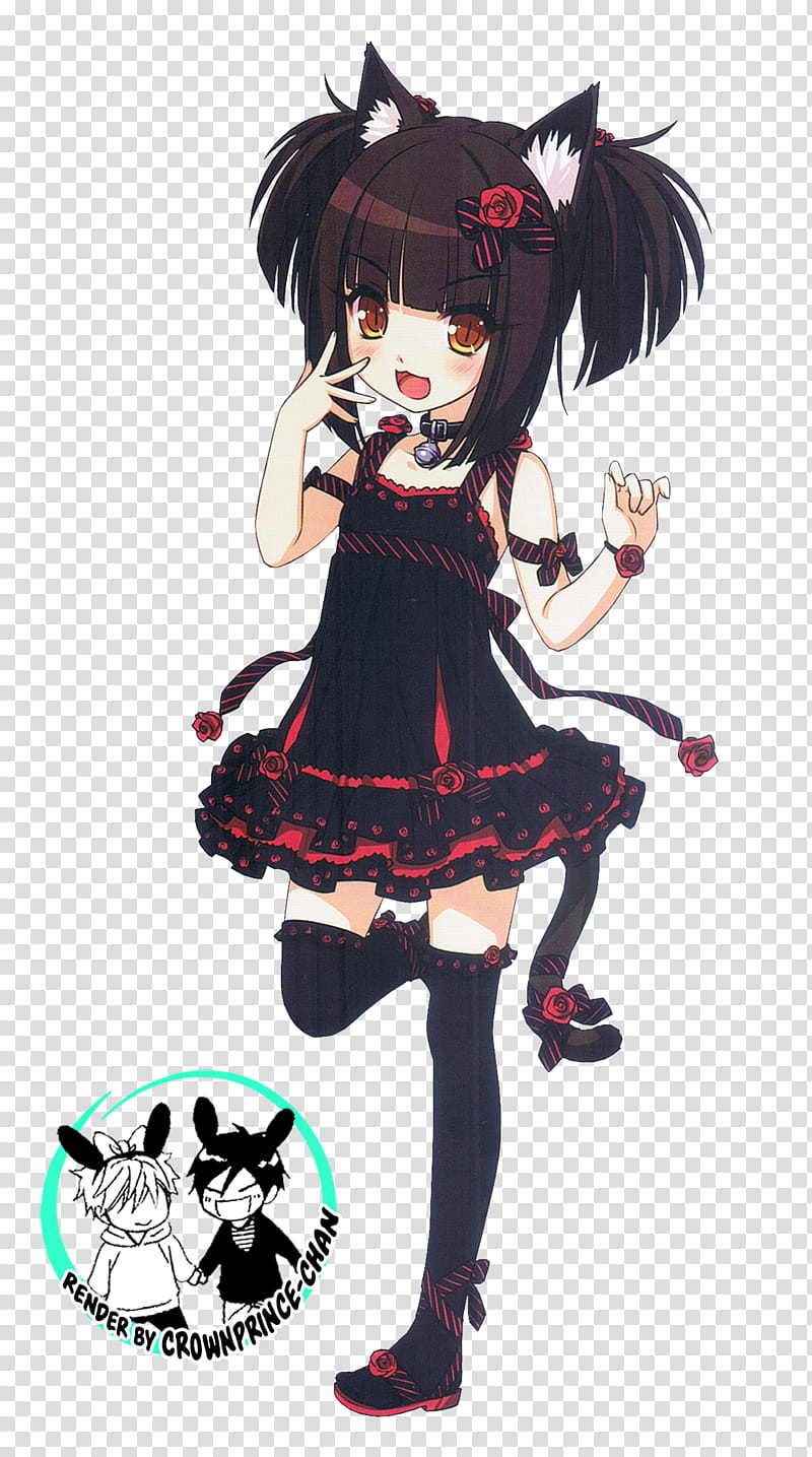 RENDER Chocola Nekopara, female anime character transparent background PNG clipart