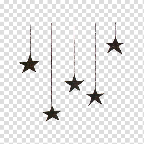 , five black stars illustration transparent background PNG clipart