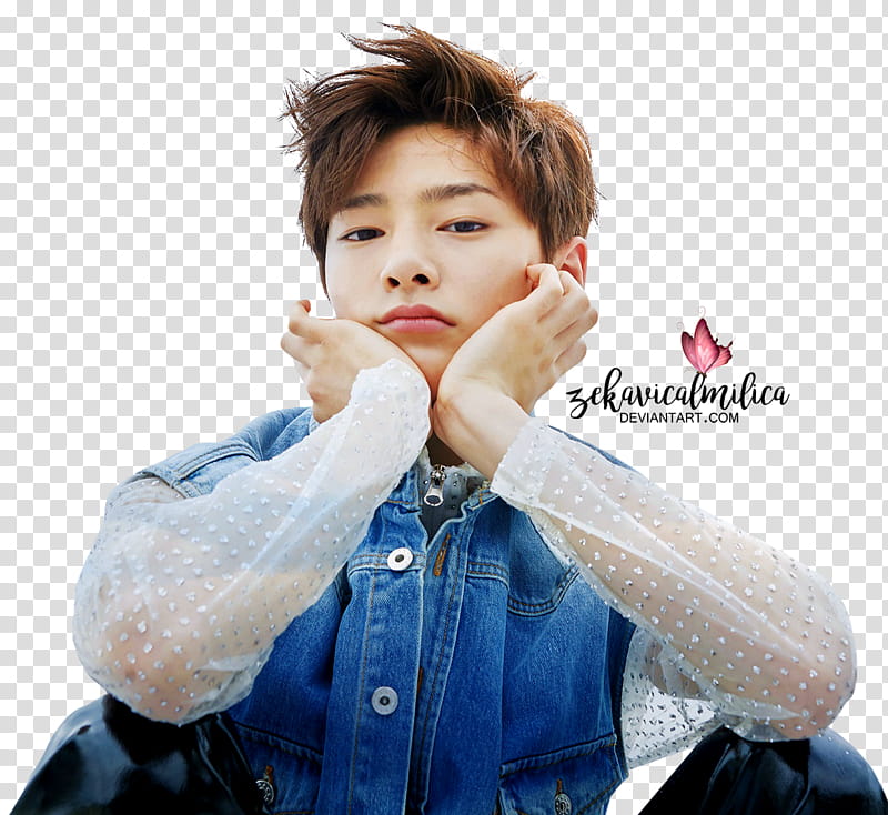 Stray Kids Hyunjin and I N DAZED, man head supporting transparent background PNG clipart
