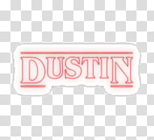 Stranger Things Stickers , Dustin text transparent background PNG clipart