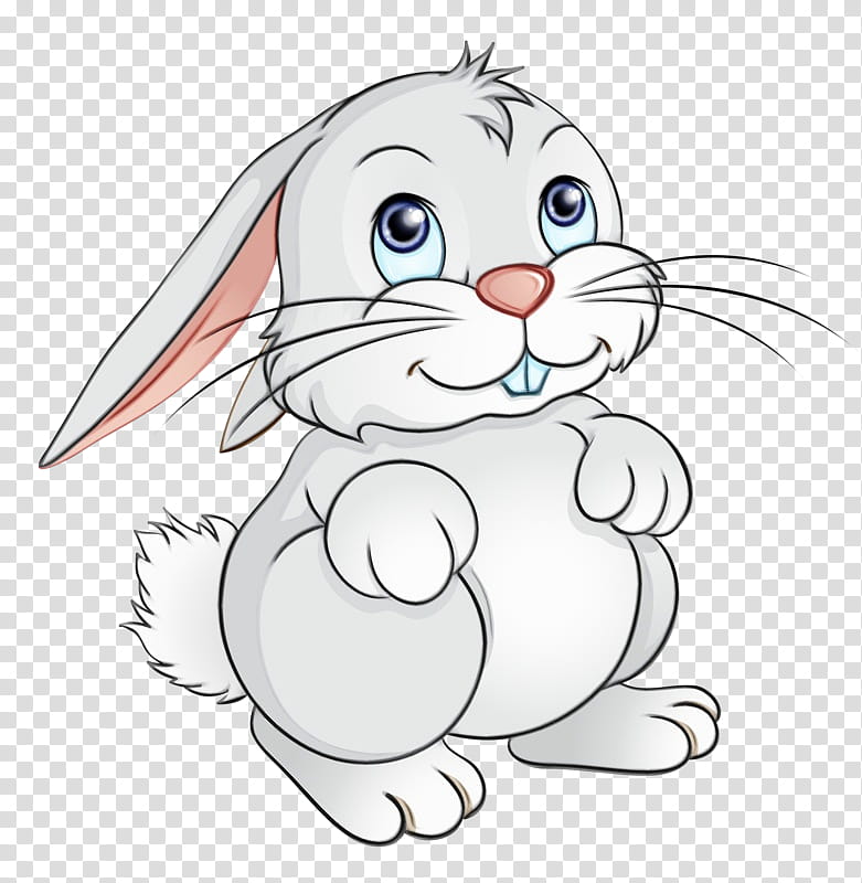 Free download | Cartoon line art whiskers nose rabbit, Watercolor ...