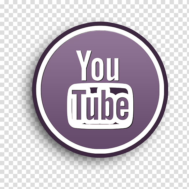 Youtube logotype icon social icon Social Icons Rounded icon, Youtube Icon, Violet, Text, Purple, Magenta, Circle transparent background PNG clipart