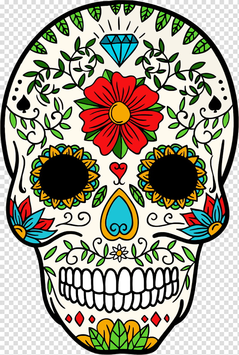 Day Of The Dead Skull, Death, Calavera, Skull Art, Mexican Cuisine, La Calavera Catrina, Candy Skulls, Santa Muerte transparent background PNG clipart