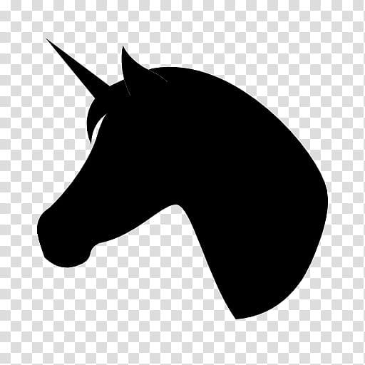 Unicorn, Head, Snout, Mane, Horse, Blackandwhite, Logo transparent background PNG clipart