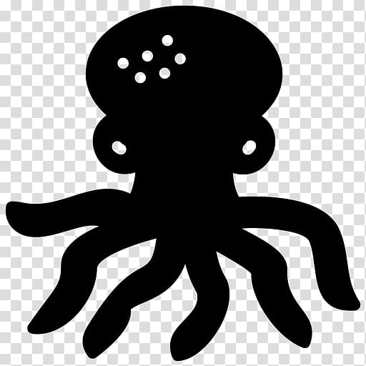 Octopus, Squid, Kraken, Tentacle, Animal, Giant Pacific Octopus, Blackandwhite transparent background PNG clipart