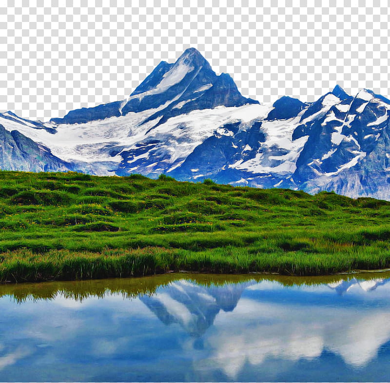 mountainous landforms natural landscape mountain nature reflection, Water Resources, Wilderness, Mountain Range, Natural Environment transparent background PNG clipart