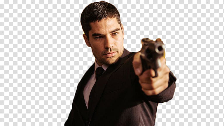 Watchers Model, man holding pistol transparent background PNG clipart