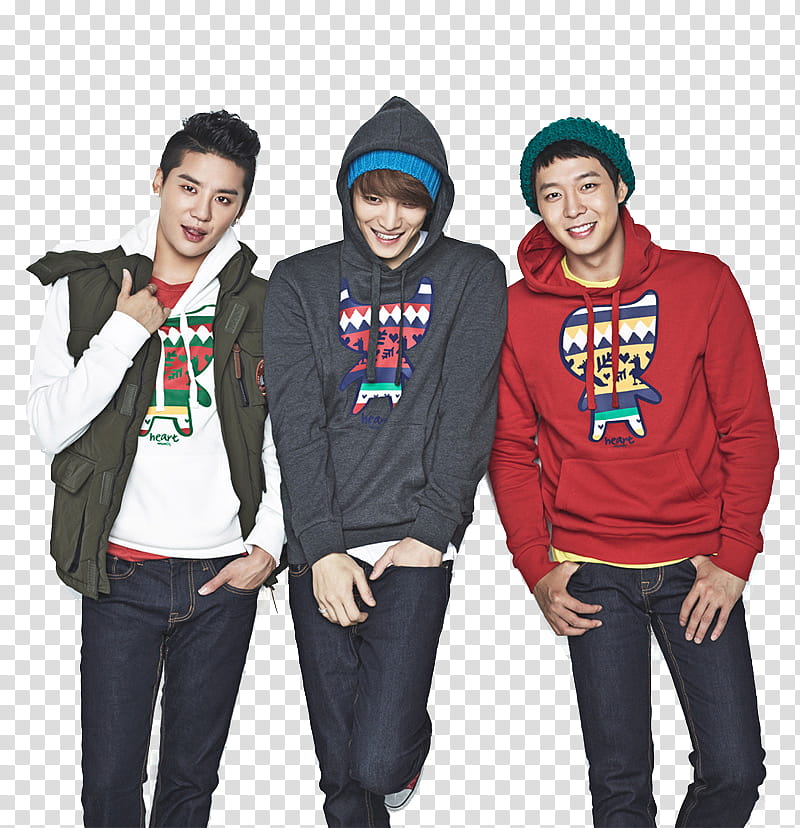 JYJ, three person wearing blue jeans transparent background PNG clipart