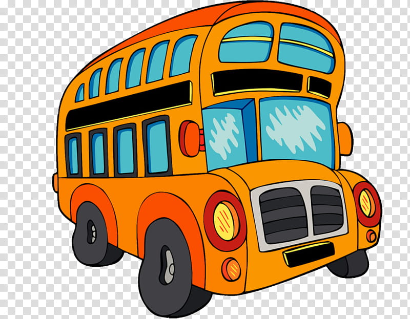 Cartoon School Bus, Party Bus, Doubledecker Bus, Articulated Bus, BUS DRIVER, Play Bus, Chauffeur, Transit Bus transparent background PNG clipart