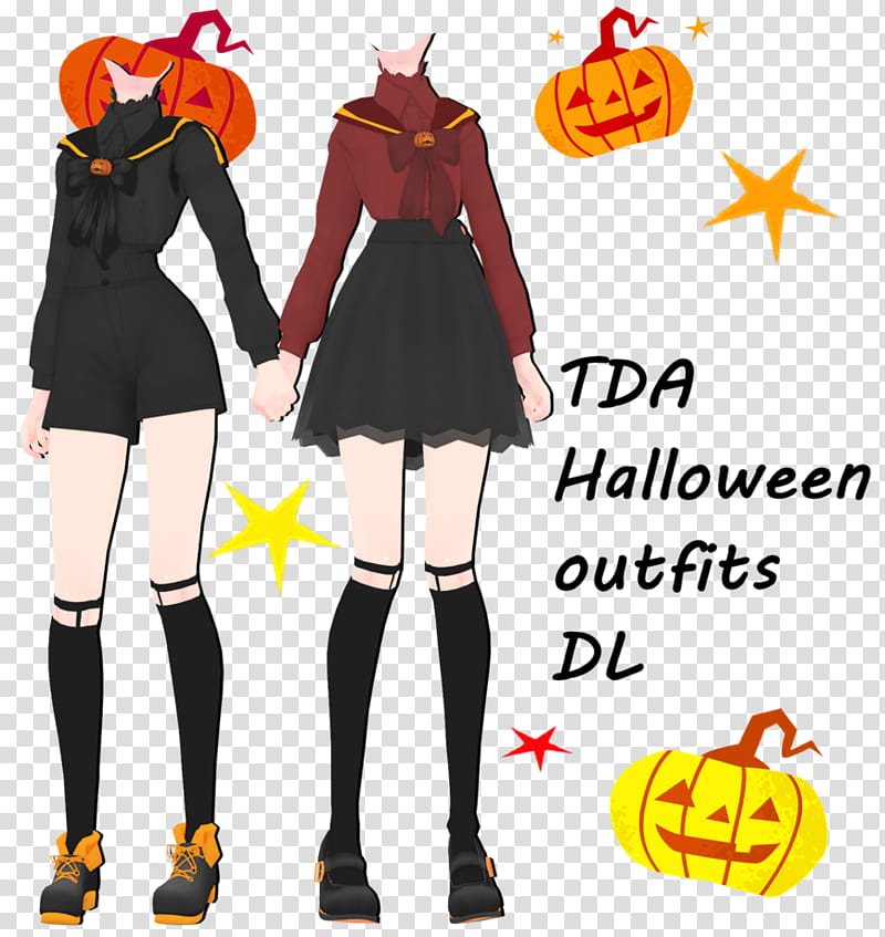 [MMD] [DL] # Halloween outfits DL, TDA Halloween Outfits transparent background PNG clipart