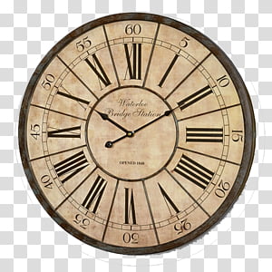 Clock Round Beige Clock Transparent Background Png Clipart Hiclipart