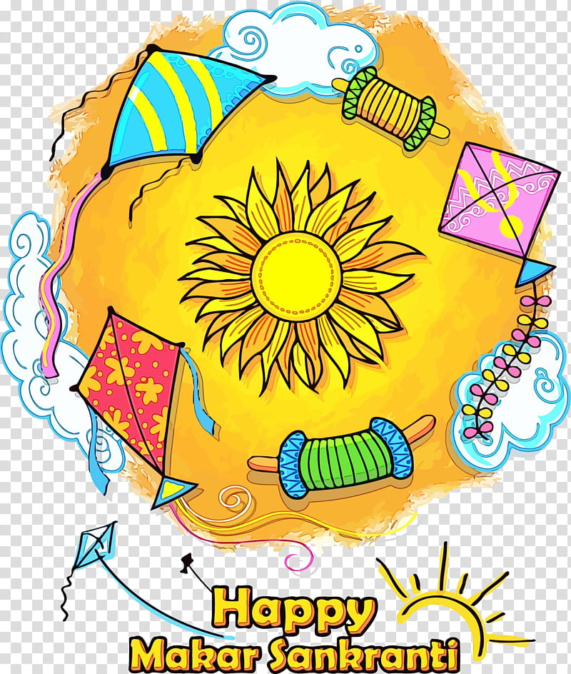 yellow font circle, Makar Sankranti, Magha, Mela, Maghi, Bhogi, Watercolor, Paint transparent background PNG clipart