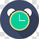 Flatjoy Circle Icons, Alarm clock, green and yellow alarm clock logo transparent background PNG clipart
