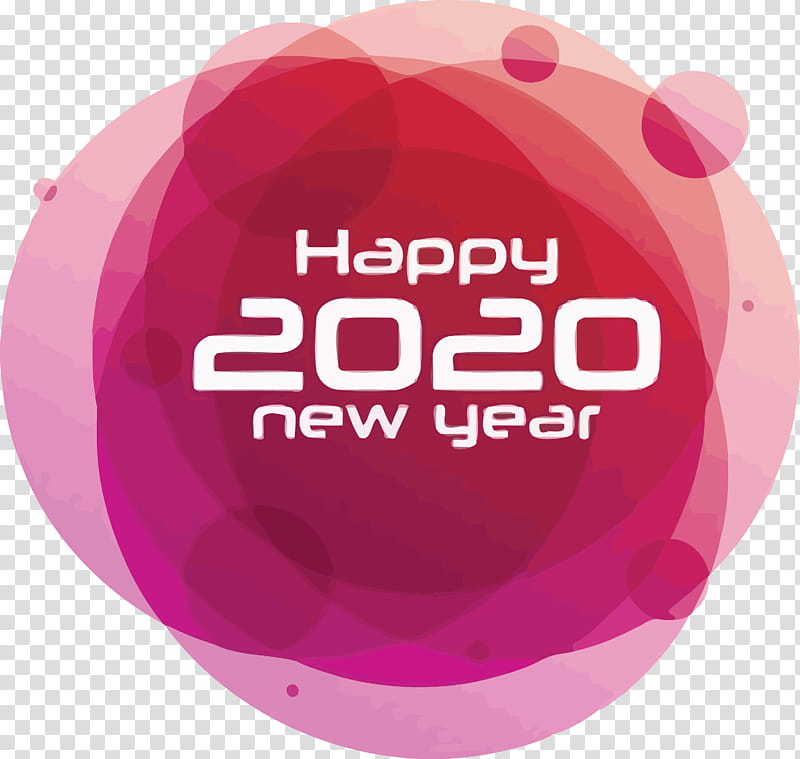 happy new year 2020 new years 2020 2020, Pink, Red, Magenta, Text, Purple, Logo, Material Property, Circle transparent background PNG clipart