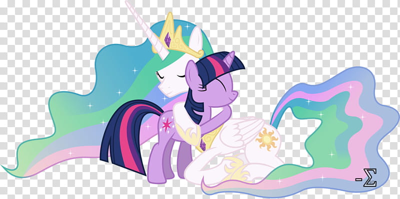 Princess Celestia and Twilight Sparkle Hugging (), My Little Pony character transparent background PNG clipart