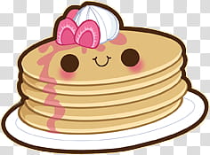 Cute Food, pancake character transparent background PNG clipart