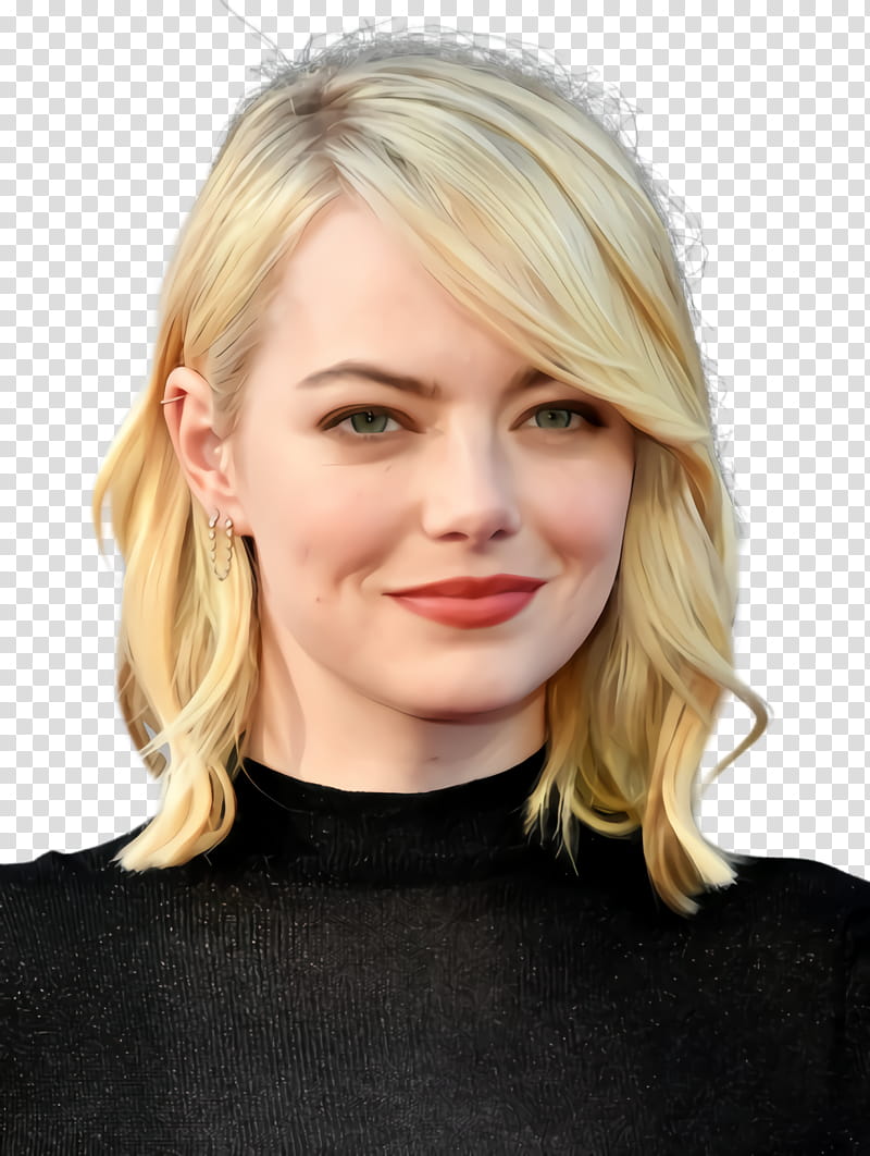 Hair, Emma Stone, Actress, Beauty, Lob, Bangs, Bob Cut, Hairstyle transparent background PNG clipart