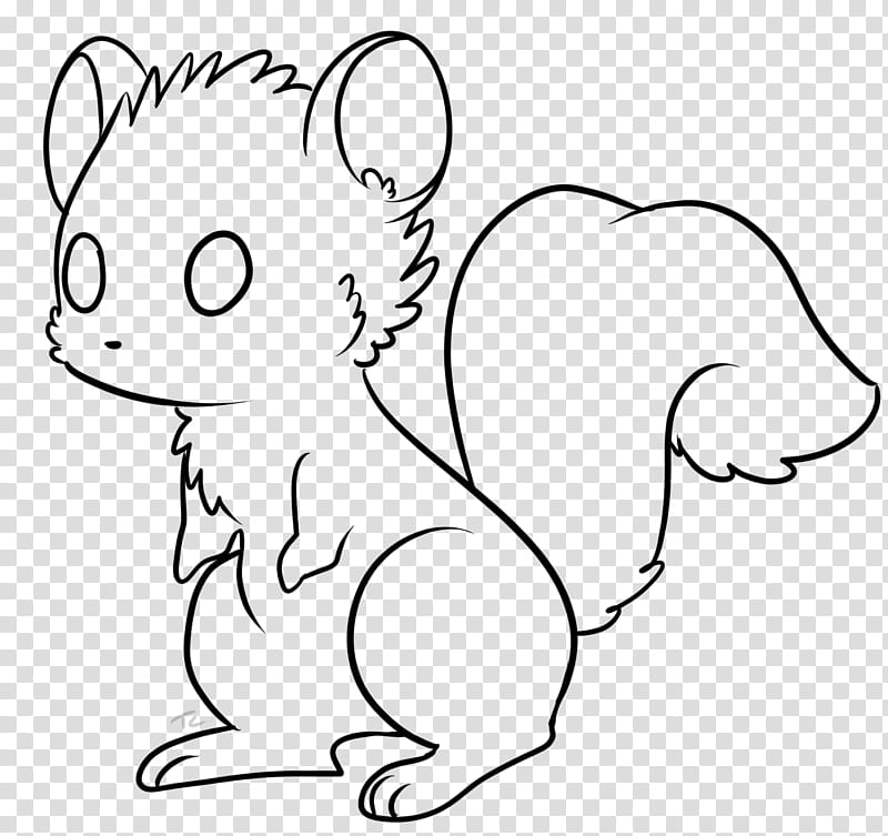 FREE Squirrel LineArt, rodent sketch transparent background PNG clipart