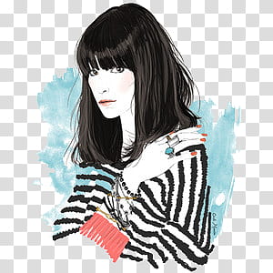 girls s, girl wearing striped shirt holding her left arm illustration transparent background PNG clipart