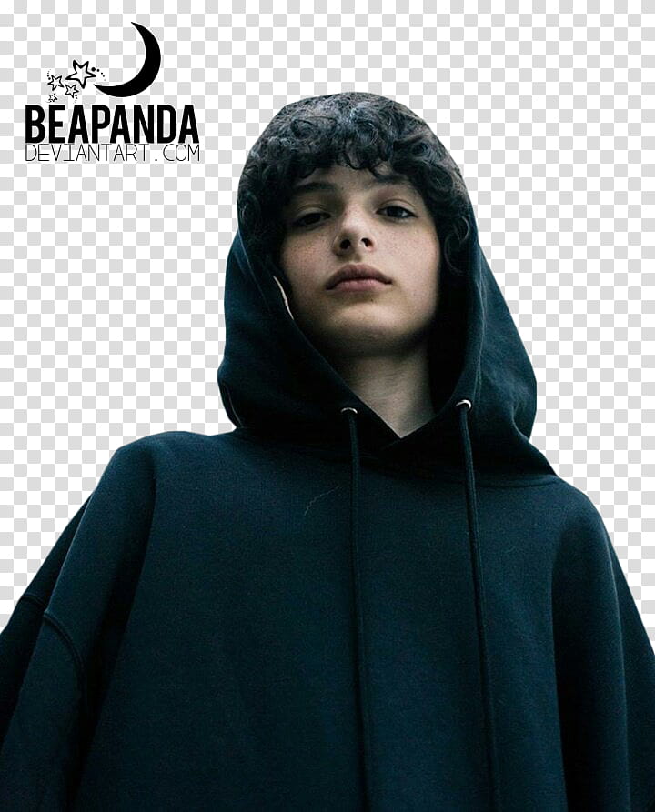 Finn Wolfhard, person wearing black pullover hoodie transparent background PNG clipart